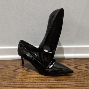 Via Spiga Bethany Patent Leather Black Mid-Heel Pumps Black 8.5